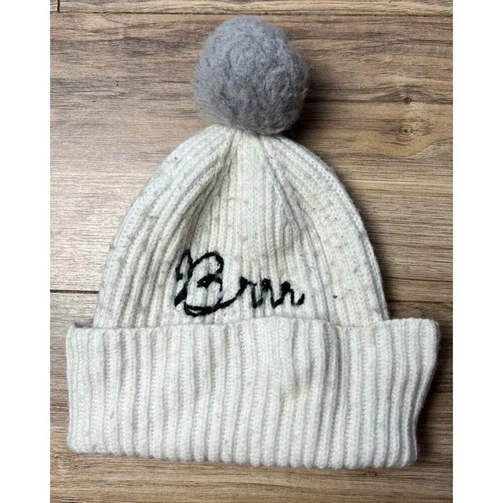 Kate Spade Pom Pom Beanie With Gray Specks Winter Fashion Women’s